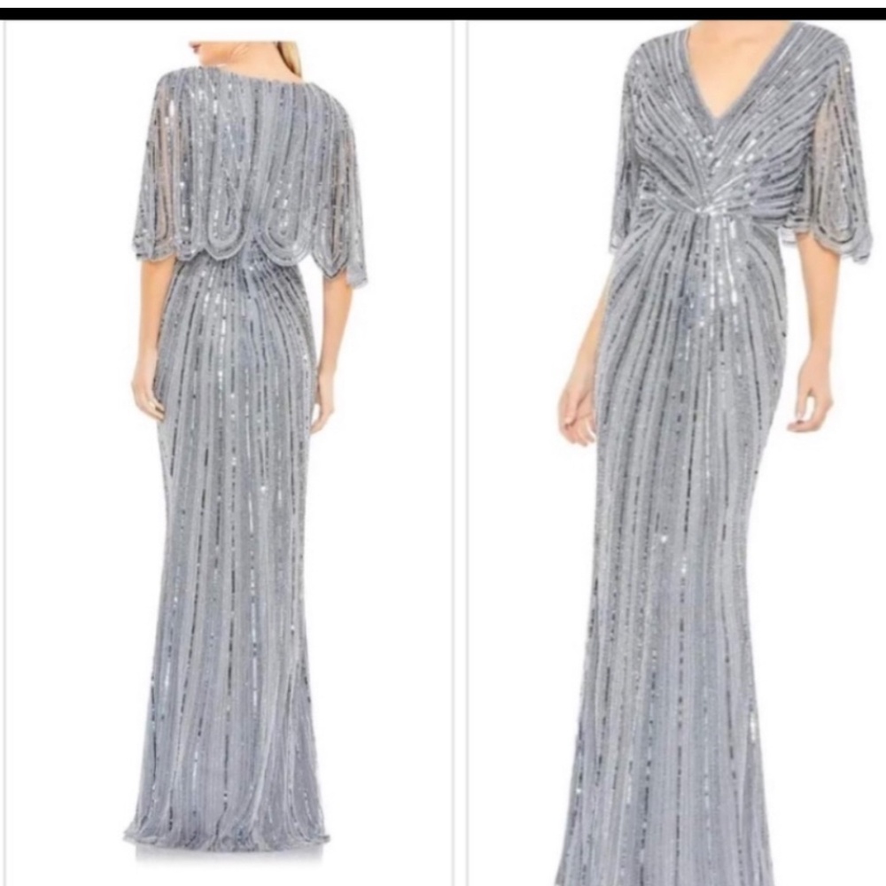 Mac Duggal Sequin Flutter-Sleeve Gown No Tags - image 2